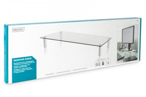 Szklana podstawa dla monitora, powierzchnia robocza: 56x21cm, max. obciążenie: 20kg Szklana podstawa dla monitora, powierzchnia robocza: 56x21cm, max. obciążenie: 20kg