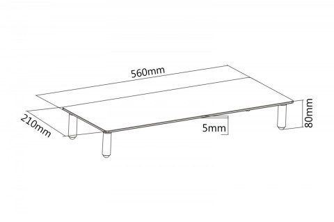 Szklana podstawa dla monitora, powierzchnia robocza: 56x21cm, max. obciążenie: 20kg Szklana podstawa dla monitora, powierzchnia robocza: 56x21cm, max. obciążenie: 20kg