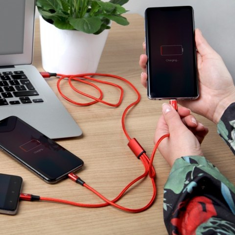 Kabel ładujący 3-in-1 USB - USB-C/microUSB/Lightning, 1,2m; C4049RD Kabel ładujący 3-in-1 USB - USB-C/microUSB/Lightning, 1,2m; C4049RD