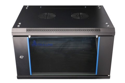 Szafka wisząca rack 6U 600x450 czarna szklane drzwi Szafka wisząca rack 6U 600x450 czarna szklane drzwi