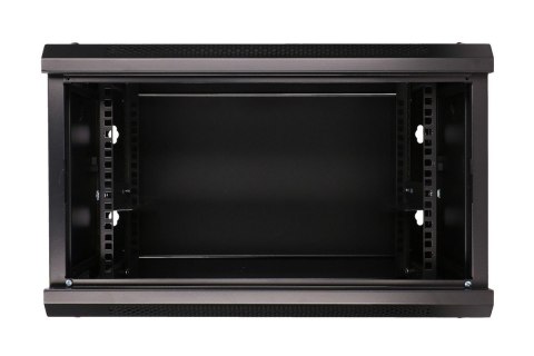 Szafka wisząca rack 6U 600x450 czarna szklane drzwi Szafka wisząca rack 6U 600x450 czarna szklane drzwi