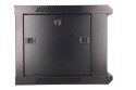 Szafka wisząca rack 6U 600x450 czarna szklane drzwi