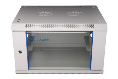 Szafka wisząca rack 6U 600x450 szara szklane drzwi Szafka wisząca rack 6U 600x450 szara szklane drzwi