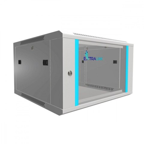 Szafka wisząca rack 6U 600x600 szara szklane drzwi Szafka wisząca rack 6U 600x600 szara szklane drzwi