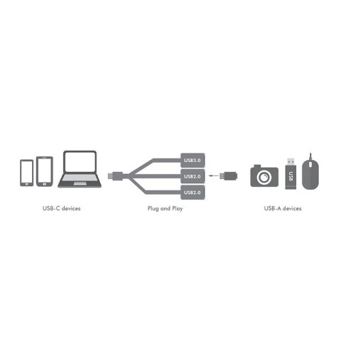 Hub USB-C 3.1, 3 porty Hub USB-C 3.1, 3 porty