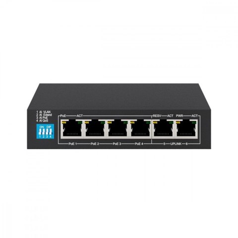 Switch KRIOS PoE 4x Gigabit PoE/PoE+, 2x RJ45 Uplink Gigabit, 60W Switch KRIOS PoE 4x Gigabit PoE/PoE+, 2x RJ45 Uplink Gigabit, 60W