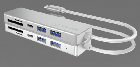 HUB USB 3.0 typu C z 3 portami USB i czytnikiem kart pamięci IB-HUB1413-CR HUB USB 3.0 typu C z 3 portami USB i czytnikiem kart pamięci IB-HUB1413-CR