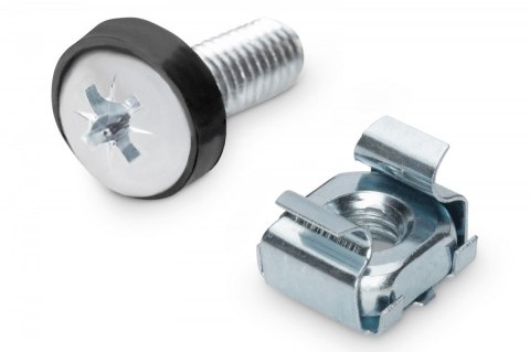 Śruby montażowe M6 19.8mm, nakrętki i podkładki do komponentów RACK 10" i 19" zestaw 50szt. srebrne Śruby montażowe M6 19.8mm, nakrętki i podkładki do komponentów RACK 10" i 19" zestaw 50szt. srebrne