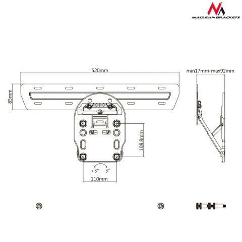 Uchwyt do TV QLED 49-65 50Kg Max MC-806 Uchwyt do TV QLED 49-65 50Kg Max MC-806