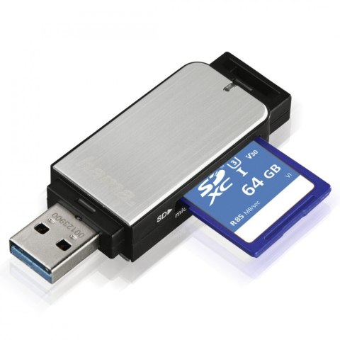 Czytnik kart SD/microSD USB 3.0 srebrny Czytnik kart SD/microSD USB 3.0 srebrny