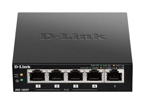 Switch DGS-1005P 5xGbE (4xPoE+ 60W) Switch DGS-1005P 5xGbE (4xPoE+ 60W)