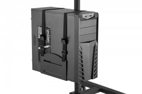 Mobilne stanowisko pracy z uchwytem na monitor, klawiaturę/mysz i komputer PC - z elastyczną regulacją wysokości Mobilne stanowisko pracy z uchwytem na monitor, klawiaturę/mysz i komputer PC - z elastyczną regulacją wysokości
