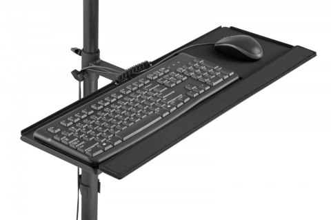 Mobilne stanowisko pracy z uchwytem na monitor, klawiaturę/mysz i komputer PC - z elastyczną regulacją wysokości Mobilne stanowisko pracy z uchwytem na monitor, klawiaturę/mysz i komputer PC - z elastyczną regulacją wysokości
