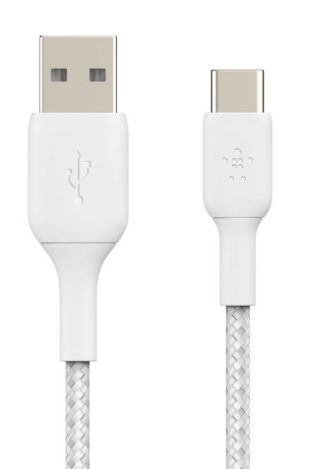 Kabel Braided USB-C USB-A 15cm biały Kabel Braided USB-C USB-A 15cm biały