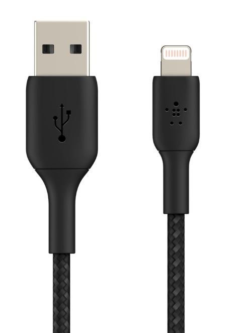 Kabel Braided USB- Lightning 15cm czarny Kabel Braided USB- Lightning 15cm czarny