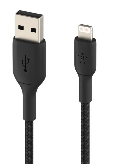 Kabel Braided USB- Lightning 15cm czarny Kabel Braided USB- Lightning 15cm czarny