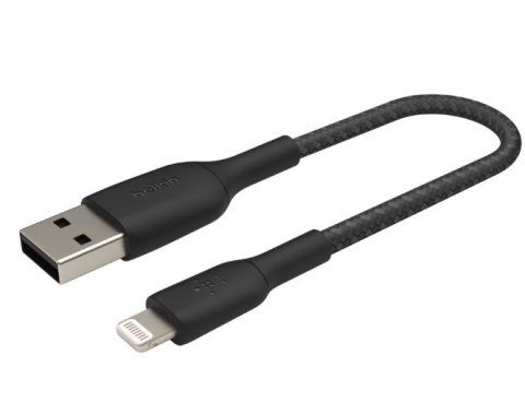 Kabel Braided USB- Lightning 15cm czarny Kabel Braided USB- Lightning 15cm czarny