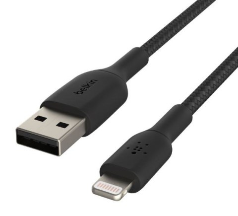 Kabel Braided USB- Lightning 2m czarne Kabel Braided USB- Lightning 2m czarne