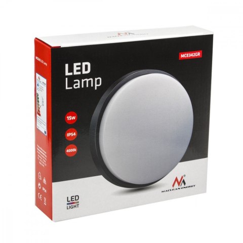 Lampa LED ścienno-sufitowa 15W MCE342 GR Lampa LED ścienno-sufitowa 15W MCE342 GR