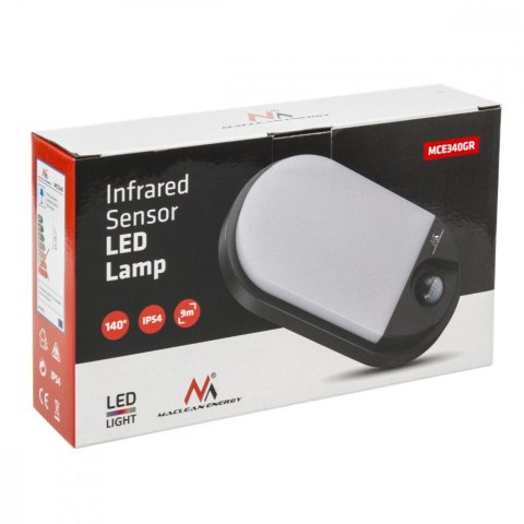 Lampa Led z czujnikiem ruchu 15W MCE340 GR Lampa Led z czujnikiem ruchu 15W MCE340 GR