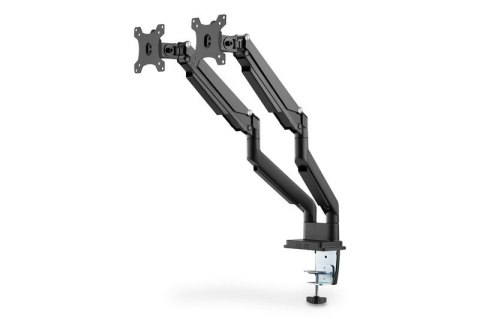 Ramię biurkowe podwójne z zaciskiem regulowane 2xLCD max. 32" max. 2x 9kg uchylno-obrotowe czarny Ramię biurkowe podwójne z zaciskiem regulowane 2xLCD max. 32" max. 2x 9kg uchylno-obrotowe czarny
