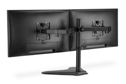 Stojak biurkowy podwójny z zaciskiem 2xLCD max. 32" max. Obciążenie 2x 8kg uchylno-obrotowy czarny Stojak biurkowy podwójny z zaciskiem 2xLCD max. 32" max. Obciążenie 2x 8kg uchylno-obrotowy czarny