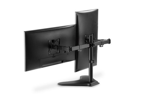 Stojak biurkowy podwójny z zaciskiem 2xLCD max. 32" max. Obciążenie 2x 8kg uchylno-obrotowy czarny Stojak biurkowy podwójny z zaciskiem 2xLCD max. 32" max. Obciążenie 2x 8kg uchylno-obrotowy czarny