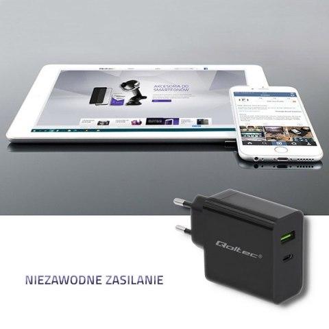 Ładowarka sieciowa | 45W | 5-20V | 2.25-3A | USB typ C PD | USB | Czarna Ładowarka sieciowa | 45W | 5-20V | 2.25-3A | USB typ C PD | USB | Czarna