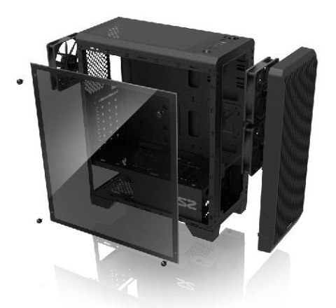 Obudowa S2 TG ATX Mid Tower PC Case TG fan x3 Obudowa S2 TG ATX Mid Tower PC Case TG fan x3