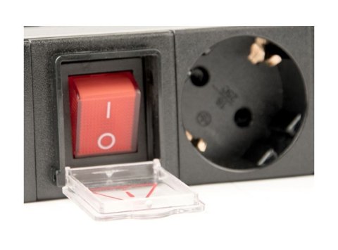 Listwa zasilająca rack (PDU), 8 gniazd typ Schuko, 1U, 10A, wtyk C14 3m Listwa zasilająca rack (PDU), 8 gniazd typ Schuko, 1U, 10A, wtyk C14 3m
