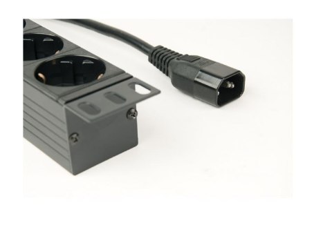 Listwa zasilająca rack (PDU), 8 gniazd typ Schuko, 1U, 10A, wtyk C14 3m Listwa zasilająca rack (PDU), 8 gniazd typ Schuko, 1U, 10A, wtyk C14 3m