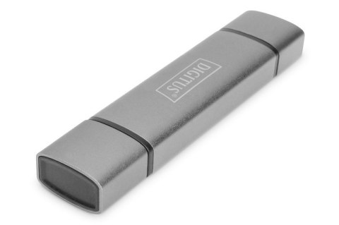 Czytnik kart 3-portowy USB Typ C/ USB 3.0 SuperSpeed SD Micro SD HQ aluminium Szary Czytnik kart 3-portowy USB Typ C/ USB 3.0 SuperSpeed SD Micro SD HQ aluminium Szary