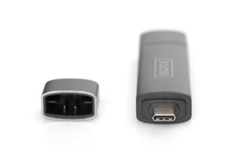 Czytnik kart 3-portowy USB Typ C/ USB 3.0 SuperSpeed SD Micro SD HQ aluminium Szary Czytnik kart 3-portowy USB Typ C/ USB 3.0 SuperSpeed SD Micro SD HQ aluminium Szary