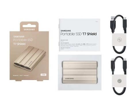 Dysk SSD T7 Shield 1TB USB 3.2, beżowy Dysk SSD T7 Shield 1TB USB 3.2, beżowy