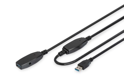 Kabel przedłużający USB 3.0 SuperSpeed Typ USB A/USB A M/Ż aktywny Czarny 10m Kabel przedłużający USB 3.0 SuperSpeed Typ USB A/USB A M/Ż aktywny Czarny 10m