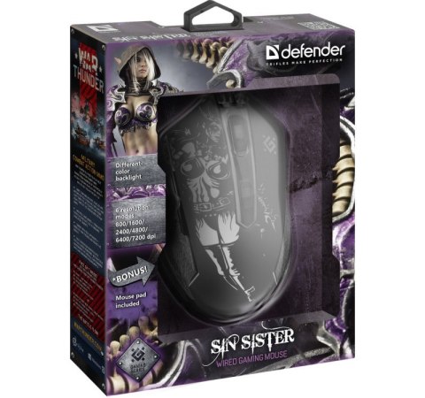 Mysz gamingowa SIN'SISTER GM-933 optyczna 7200dpi 6P Mysz gamingowa SIN'SISTER GM-933 optyczna 7200dpi 6P