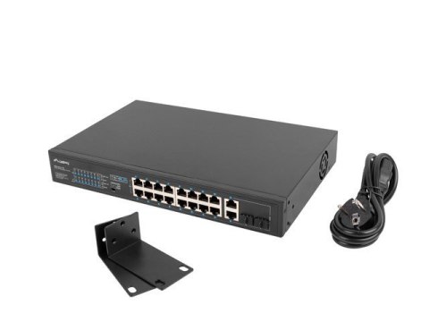 Przełącznik Switch 16X100MB POE+/2XCombo niezarządzalny rack 19 cali Gigabit Ethernet 250W Przełącznik Switch 16X100MB POE+/2XCombo niezarządzalny rack 19 cali Gigabit Ethernet 250W