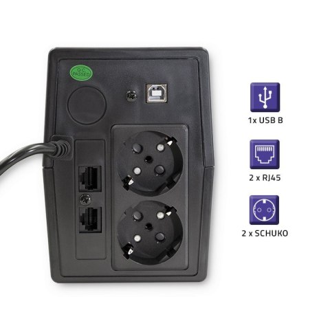 Zasilacz awaryjny UPS | Monolith | 850VA | 480W | LCD | USB | RJ45 Zasilacz awaryjny UPS | Monolith | 850VA | 480W | LCD | USB | RJ45