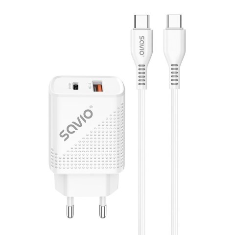 Ładowarka sieciowa USB Quick Charge Power Delivery 3.0 18W +1m kabel USB typ C, LA-05 C Ładowarka sieciowa USB Quick Charge Power Delivery 3.0 18W +1m kabel USB typ C, LA-05 C