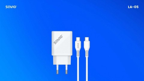 Ładowarka sieciowa USB Quick Charge Power Delivery 3.0 18W +1m kabel USB typ C, LA-05 C Ładowarka sieciowa USB Quick Charge Power Delivery 3.0 18W +1m kabel USB typ C, LA-05 C