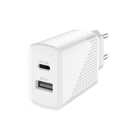 Ładowarka sieciowa USB Quick Charge Power Delivery 3.0 18W +1m kabel USB typ C, LA-05 C Ładowarka sieciowa USB Quick Charge Power Delivery 3.0 18W +1m kabel USB typ C, LA-05 C