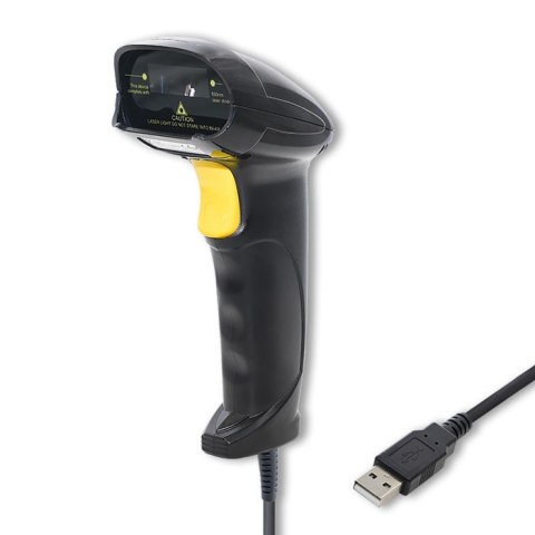 Laserowy czytnik kodów kreskowych 1D | USB | Czarny Laserowy czytnik kodów kreskowych 1D | USB | Czarny