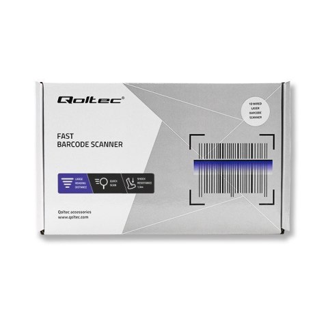 Laserowy czytnik kodów kreskowych 1D | USB | Czarny Laserowy czytnik kodów kreskowych 1D | USB | Czarny