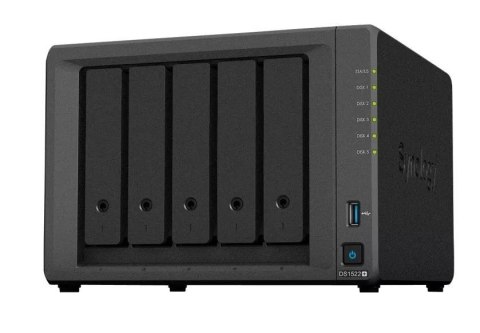 Serwer NAS DS1522+ 5x0HDD AMD Ryzen R1600 2,6Ghz 8GB 4x1GbE RJ45 3Y Serwer NAS DS1522+ 5x0HDD AMD Ryzen R1600 2,6Ghz 8GB 4x1GbE RJ45 3Y
