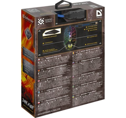 Mysz gamingowa przewodowa DARK AGENT GM-590L 12800 dpi 6P Mysz gamingowa przewodowa DARK AGENT GM-590L 12800 dpi 6P