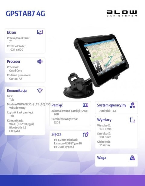 Nawigacja Tablet GPSTAB7 4G 2/32GB Nawigacja Tablet GPSTAB7 4G 2/32GB