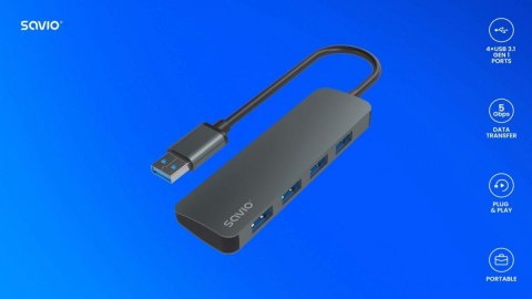 4-portowy HUB USB 3.1 Gen 1, AK-53 4-portowy HUB USB 3.1 Gen 1, AK-53