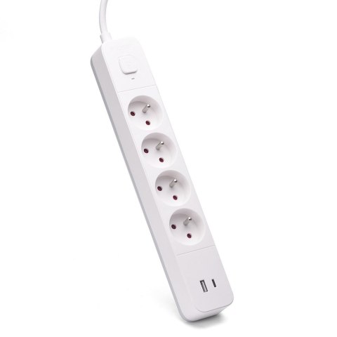 Listwa zasilająca przeciwprzepięciowa 4 gniazda USB-A i USB-C, 1.5m, LZ-11 Listwa zasilająca przeciwprzepięciowa 4 gniazda USB-A i USB-C, 1.5m, LZ-11