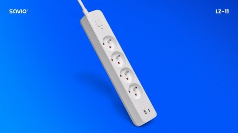 Listwa zasilająca przeciwprzepięciowa 4 gniazda USB-A i USB-C, 1.5m, LZ-11 Listwa zasilająca przeciwprzepięciowa 4 gniazda USB-A i USB-C, 1.5m, LZ-11