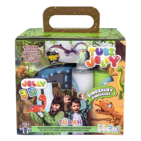 Zestaw Tubi Jelly 6 kolorów + małe akwarium - Dinozaury Zestaw Tubi Jelly 6 kolorów + małe akwarium - Dinozaury
